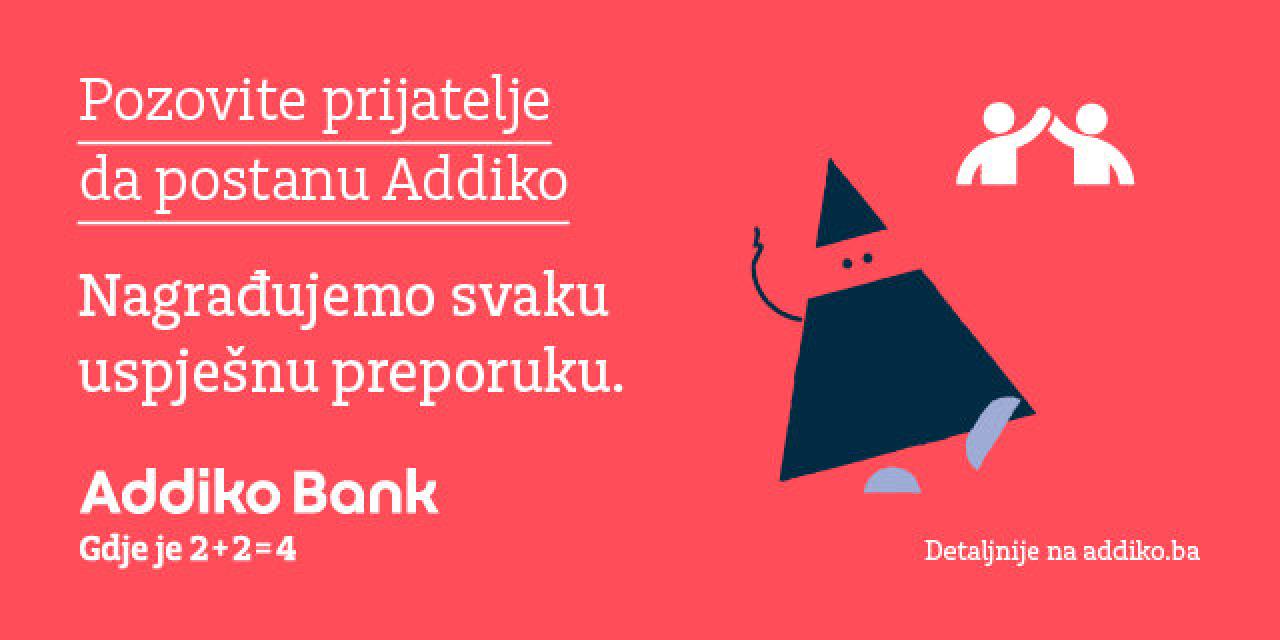 Pozovite prijatelje da postanu Addiko - Nagrađujemo svaku uspješnu preporuku jer što više dijelite – više dobijate!
